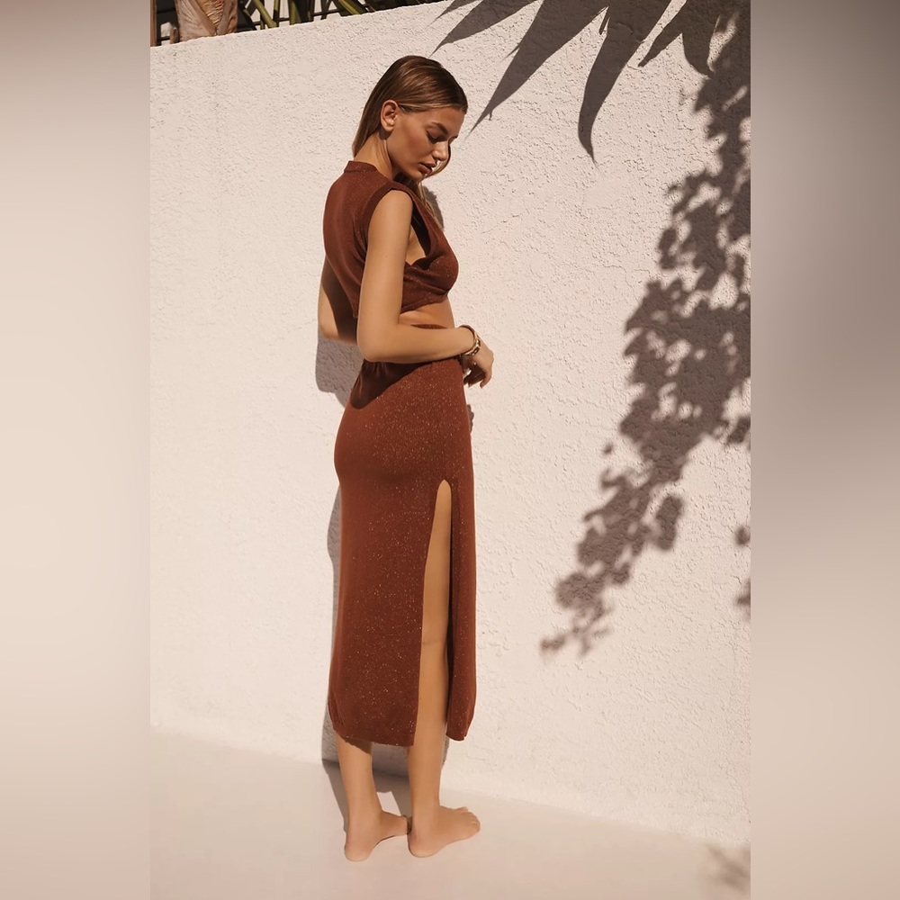 NWT Anthropology Side Slit Midi Skirt